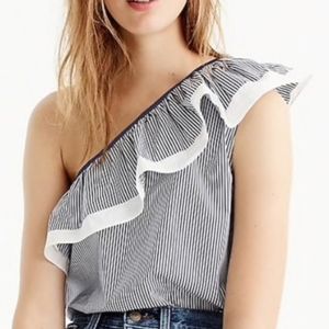 J. Crew one shoulder ruffle top size 14